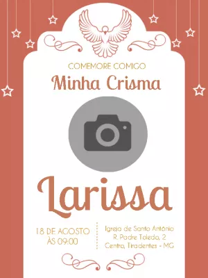Convite de Crisma com Foto para Editar Online