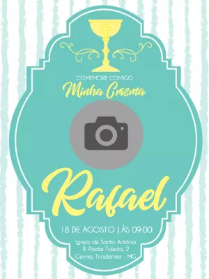 Convite de Crisma com Foto para Editar Online