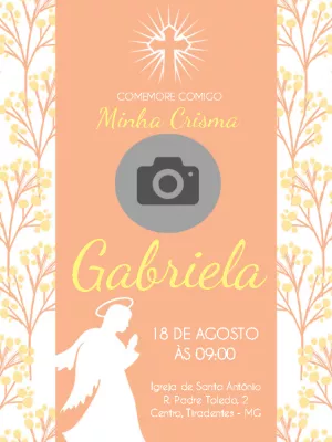 Convite de Crisma com Foto Delicado para Editar Online