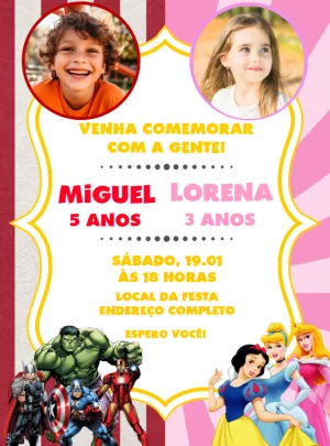 Invito di compleanno Principesse – Statico – Decore Arte