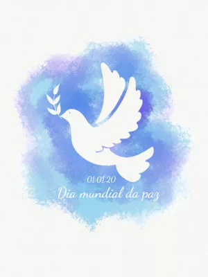 Post Dia Mundial da Paz com Pomba para Editar Online