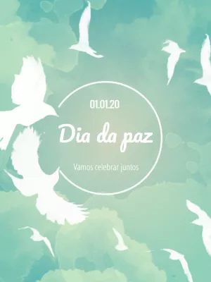 Post para Dia da Paz com Pombas para Editar Online