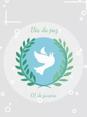Post Dia da Paz com Pomba e Ramos para Editar Online