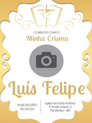 Convite de Crisma com Foto para Editar Online e Imprimir