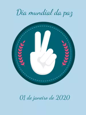 Post Dia Mundial da Paz com Símbolo da Paz para Editar Online