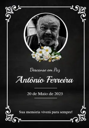 Comunicado de Falecimento com Foto para Editar Online