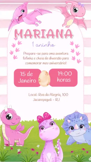 Invitación de cumpleaños Dinosaurio – Estático – Felicity Artes