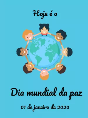 Post Dia da Paz com Crianças e Planeta para Editar Online