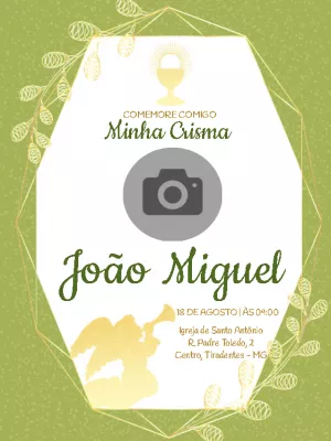 Convite de Crisma com Foto Elegante para Editar Online
