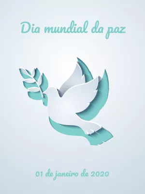 Post Dia Mundial da Paz com Pomba para Editar Online