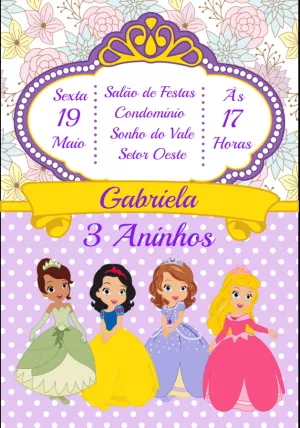 Invitación de cumpleaños Princesas – Estático – Heliene Designer