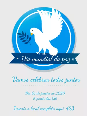 Post Dia da Paz com Pomba Branca para Editar Online