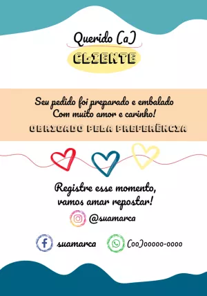 Cartão de Agradecimento ao Cliente para Editar Online