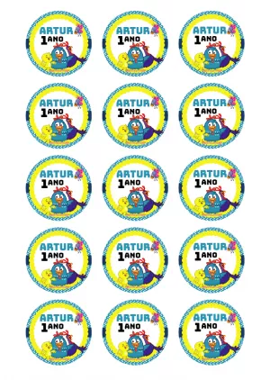 Tag Aniversário Galinha Pintadinha Editável para Imprimir