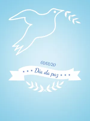 Post Editável Dia da Paz com Pomba Branca para Enviar