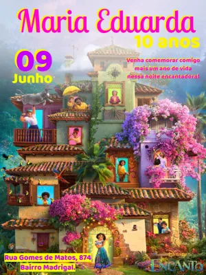 Convite Aniversário Encanto da Disney para Editar Online