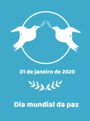 Post Dia da Paz com Pombas Brancas para Editar Online