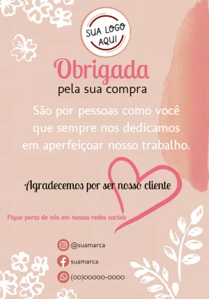 Cartão de Obrigado pela Compra Floral para Editar Online