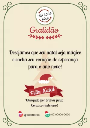 Cartão de Natal para Clientes com Mensagem para Editar Online