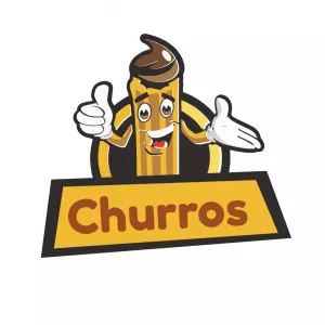 Logo para Churros com Mascote para Editar Online
