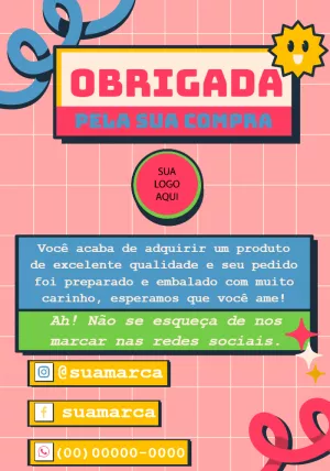 Cartão de Agradecimento pela Compra Moderno para Editar Online