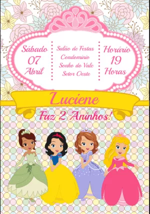 Invitación de cumpleaños Princesas – Estático – Heliene Designer