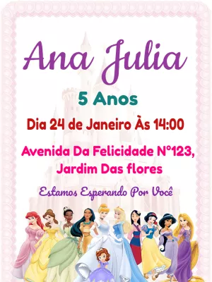 Invitación de cumpleaños Princesas – Estático – R🌹 ZA  P..
