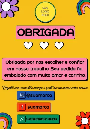 Cartão de Agradecimento Retrô Colorido para Editar Online