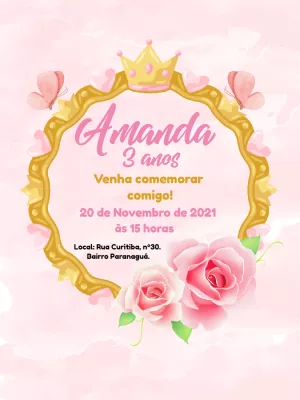 Invitación de cumpleaños Princesas – Estático – Bella Liz Convites