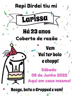 Convite de Aniversário Bento Flork Engraçado para Editar Online