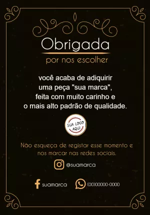 Cartão de Agradecimento pela Compra Elegante para Editar Online