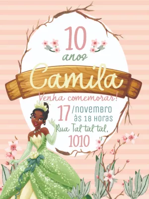 Invitación de cumpleaños Princesas – Estático – Amora Arte e Design