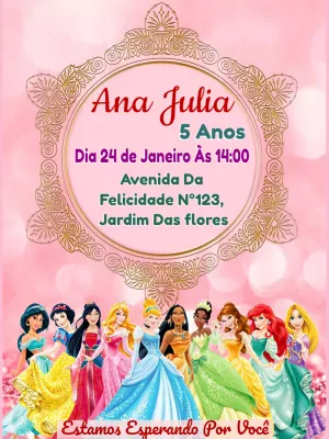 Invitación de cumpleaños Princesas – Estático – R🌹 ZA  P..