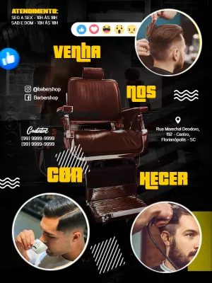 Folheto de Barbearia Moderno para Editar Online