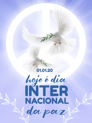 Post Dia da Paz com Pombas e Símbolo para Editar Online