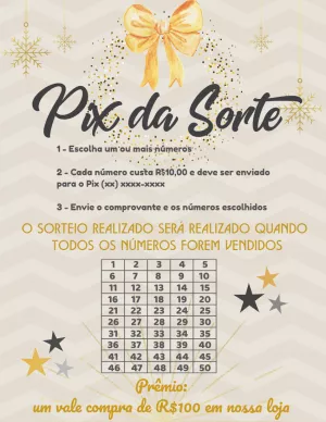 Rifa Pix da Sorte de Ano Novo para Editar Online
