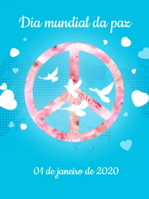 Post Dia Mundial da Paz com Pombas para Editar Online