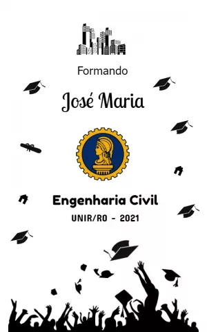 Arte para Copo Formatura Engenharia Civil para Editar Online