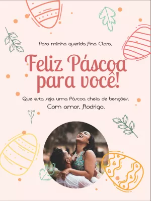 Cartão de Feliz Páscoa com Foto para Editar Online