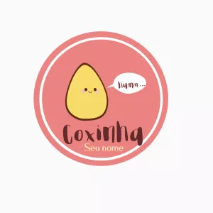 Logo Editável de Coxinha para Lanchonete e Salgados