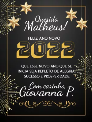 Cartão de Ano Novo Elegante com Estrelas para Editar Online