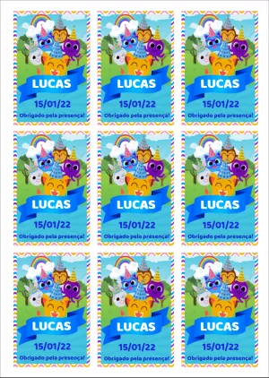 Tag de Agradecimento Aniversário Bolofofos para Editar Online