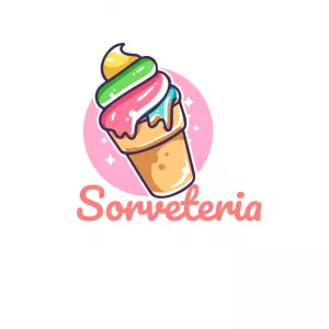 Logo para Sorveteria Colorido para Editar Online