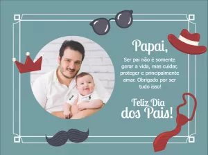 Cartão de Dia dos Pais com Foto para Editar Online