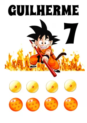 Topo de Bolo Dragon Ball Z com Goku para Editar Online