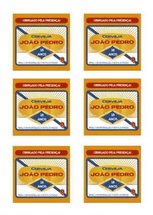 Rótulo de Cerveja de Aniversário para Editar e Imprimir