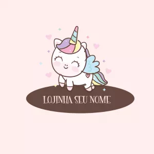 Logo Unicórnio Fofo Editável Online para Sua Loja