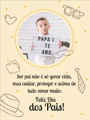 Cartão de Dia dos Pais com Foto para Editar Online e Enviar