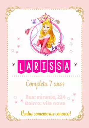 Invitación de cumpleaños Princesas – Estático – Thainá Nicolau 