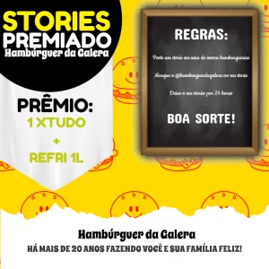 Post Sorteio de Hambúrguer para Stories Editável Online